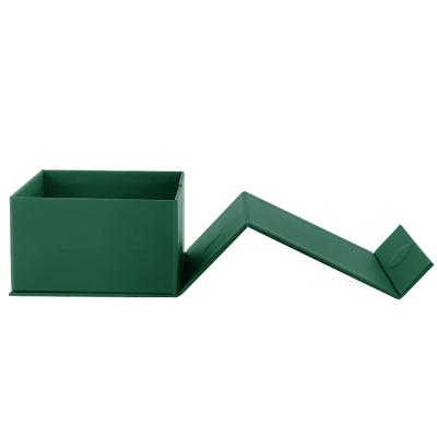 China Handmade Custom Packaging Clamshell Gift Box Closure Book Form Rigid Green Magnetic Box for sale