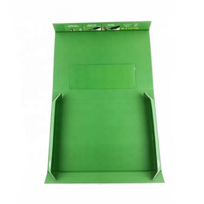 China High-quanlity Luxury Handmade Closure Custom Matte Green Foldable Hard Paper Magnetic Gift Box for sale