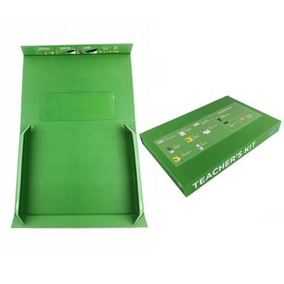 China Recycled Materials Customized Luxury Foldable Hard Paper Green Matte Magnetic Closure High-quanlity Gift Box for sale