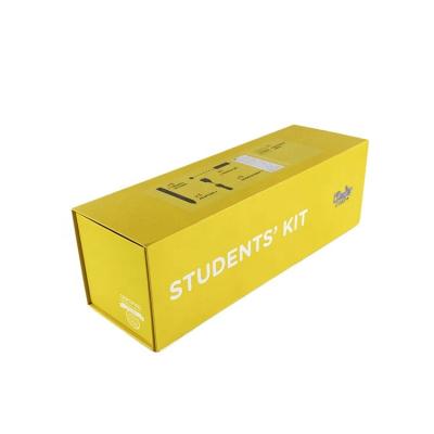 China Recycled Materials Customized Luxury Foldable Hard Paper Yellow Matte Magnetic Closure High-quanlity Gift Box for sale