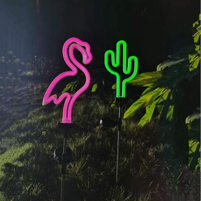 China Angel Solar Neon Waterproof Outdoor Girl Garden Decoration Flamingo Light Garden Energy-saving Environmental Protection for sale