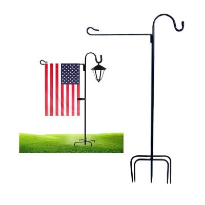 China Iron Garden Flag Stand Holder, Yard Flag Banner Stand Coated Waterproof Paint Outdoor Garden Villa Ground Insert for sale