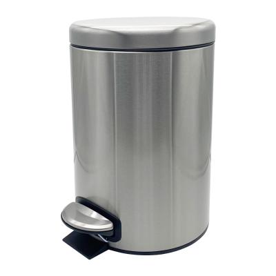 China Hot Sustainable Rotated 8L Stainless Steel Foot Pedal Trash Can Hotel Garbage Waste Bin for sale