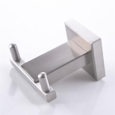 China Durable Brass Bathroom Accessories Stainless Steel Robe Double Hook for sale