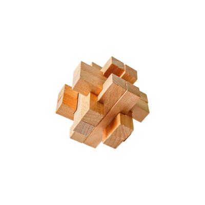 China C01218 Educational Toy Puzzle Montessori Tools IQ Test Wooden Toy for Teens and Adults 3D Puzzles Kongming Wooden Lock for sale