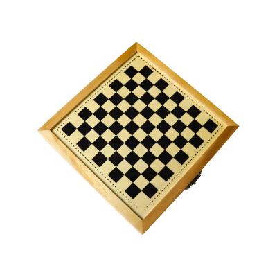 China C04200 Mini Wooden 5 in 1 Multi Set Morris Men's Ludo Checkers Backgammon Nine and Combo Chess Game Board Playing Card Game for sale