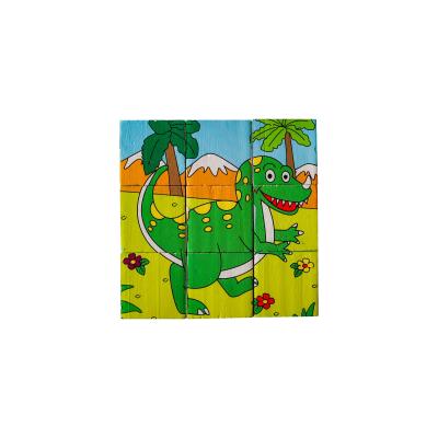 China C05060 toys pegged puzzle Montessori cube educational preschool puzzle 6 in 1 six sides painting pattern blocks jigsaw dinosaur for sale