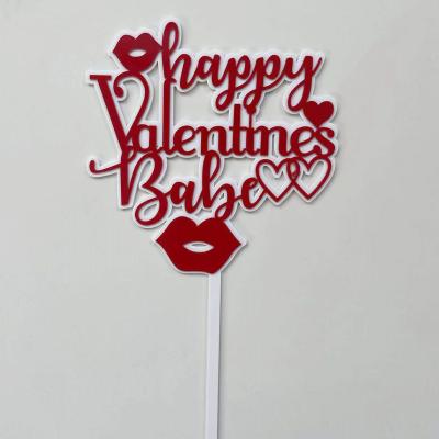 China Acrylic Cake Topper Cake Accessories Valentine's Day Party Hot New Product Valentine's Day Topper for sale