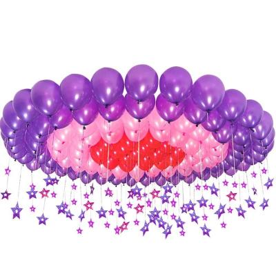 China Colorful 100 Birthday Party Decoration Bundle Party Balloons with Ribbon and Sequin Heart for Engagement Wedding Balloons for sale