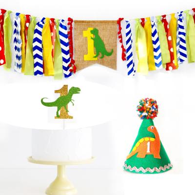 China Festival Decoration Selection 1st Birthday Set Referee Chair Banner For Kids Birthday Decorations Boys Girls First Birthday Bunting Banner for sale