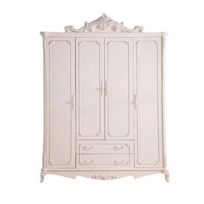 China Solid Wood Bedroom Furniture Set European Style Wardrobe Storage Wardrobe Closet Bedroom Furniture for sale