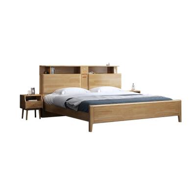 China Modern Solid Wooden Double Bed High Box Single Beds Nordic Bedroom Storage Custom Furniture for sale