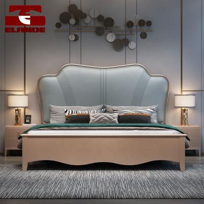 China (Others) Single Light Luxury Leather Bed Double Bed Adjustable Solid Wood Box Storage Princess Bed High Customized Bedroom Furniture for sale