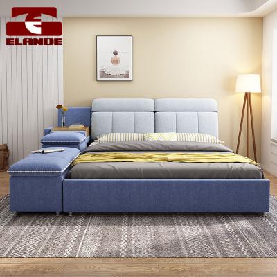 China Removable and washable modern tatami (height) adjustable fabric bed double fabric bedroom bed 1.8m master bedroom soft bed for sale