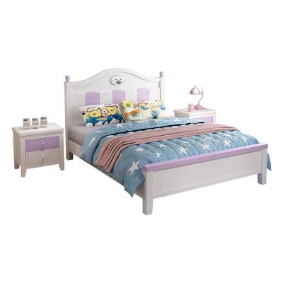 China Double Bed (Height) Adjustable European Style Bedroom Furniture Wooden Queen Size Kids Bed for sale