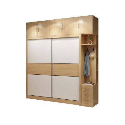 China Adjustable Simple Household Bedroom Furniture Solid Wood Wardrobe (Other) Sliding Door Children's Wardrobe for sale