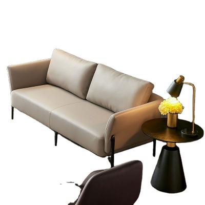 China Extended Leather Sofa Head Layer Whip Small Family Sofa Modern Contracted Nordic Style Living Room Furniture for sale