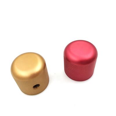 China Pretty cnc machining anodized aluminum guitar dome round top knob for sale