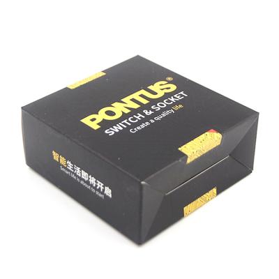 China Wholesale Black Paper Box Packaging Black Full Color Printing Switch Socket Square Box With Customizable Logo for sale