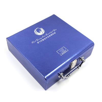 China 2020 Best Selling Offset Printing Metal Lock Lipstick Package PU Leather Box Packaging For Cosmetic Items for sale