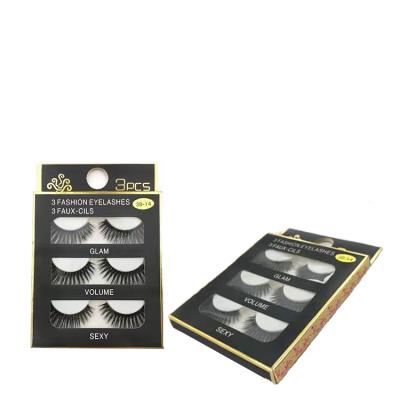 China Drop-to-ship Factory OEM Private Label Vegan Cruelty-Free Volume Soft Light Vegan Eyelash Set 3 Pair for sale