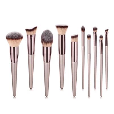 China Luxury Classic 10 Pcs Silky Soft Rose Gold Private Label Makeup Brush Soft Effective-Contagious maquillaje for sale