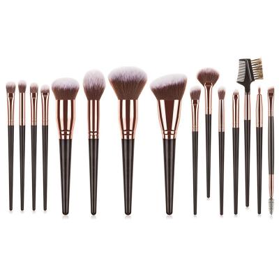 China Angular Blush Gold 15pcs Soft Makeup Brushes Face Tools Beauty Vegan Cosmetic Makeup Brushes for sale