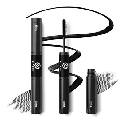 China 2020 Ultra Waterproof Double Length Side Volume Up Logo Mascara With Fiber Custom Made Lasting for sale