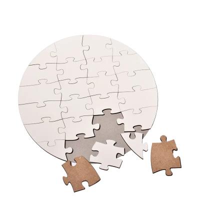 China DIY TOY Round shape sublimation mdf blank logo blank logo puzzle custom sublimation printing for sale