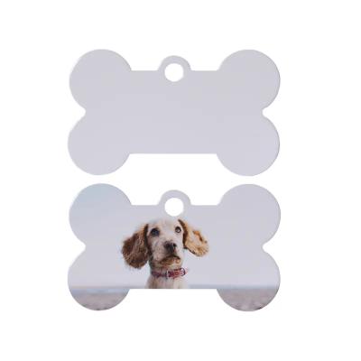 China Custom Dog Tags Personalized DIY Pet Name Tag Wholesale Pet Name Tag Bone Shape Sublimation Dog Tag Heat Transfer Printing Heat Transfer Printing for sale