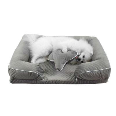 China Good Quality New Arrivals Sustainable Black / Grey/Blue/Pink Luxury Plush Pet Bed for sale