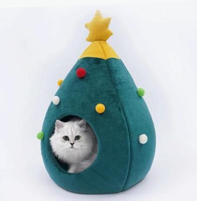 China Breathable Dog Cat Ped Bed, Cute Pet Christmas House Jiangsu, China Velvet Pet Bed for sale