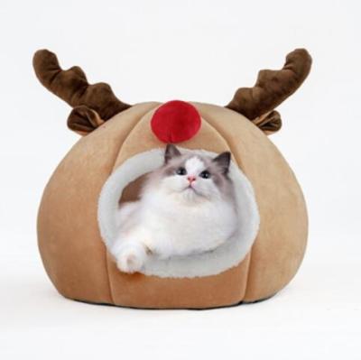 China Breathable Christmas Miniature Houses For Pet , Keep Warm Comfy Dog Cat Pet Bed for sale