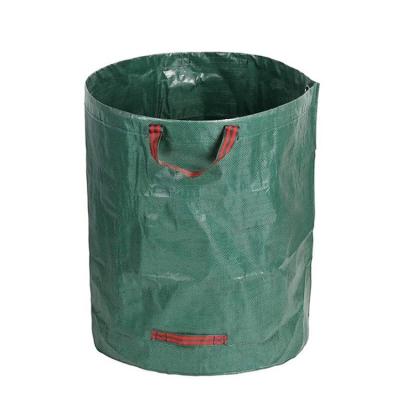 China Extra Large Reusable Waterproof Coated Waterproof Heavy Duty Folding PE Gardening Bags With Double Bottom Layer for sale