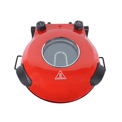 China Portable household red color electric pizza maker small 12 inches for home use for sale