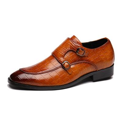 China Breathable Monk Genuine Leather Men's Style Shoes British Business Men's Shoes Formal Dress Shoes Oxfords 2023  Slip-on for sale