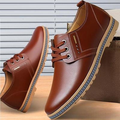 China Breathable Gum rubber out sole Black Brown Men's Dress Shoes Genuine Cow Leather Oxford Business Casual Shoes for men for sale