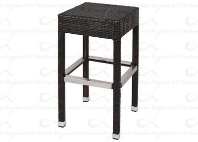 China Commercial Outdoor Bar Chairs Rattan Counter Stool Resin Wicker in Black for sale