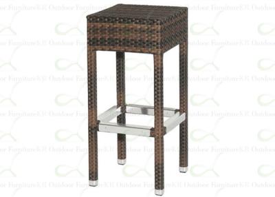 China Commercial Outdoor Backless Bar Stool HDPE Resin Wicker Bar Chairs in Brown for sale