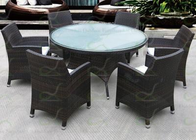 China 7-pieces Set Outdoor Dining Sets Rattan Resin Wicker Hand Weaved Furniture for sale