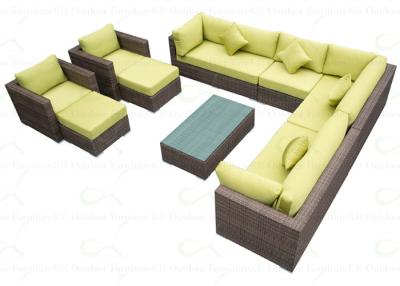 China Outdoor Sofa Furniture 9-pieces Sectional Rattan Sofa Lounge Sets Garden Couch for sale