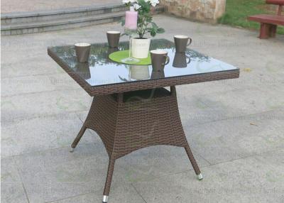 China Square Shape Brown Color Patio Dining Tables Garden Outdoor Wicker Table for sale