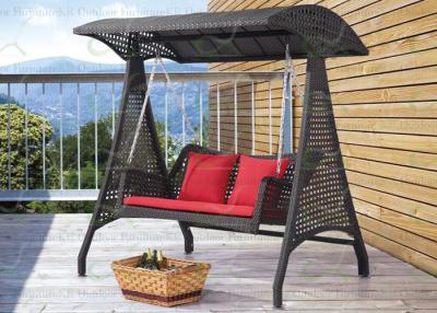 China Black Patio Swing Wicker Swinging Chair Rattan Outdoor Hanging Chair for sale