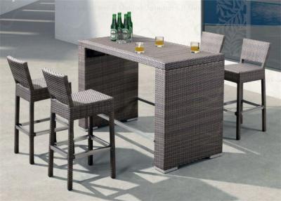 China Patio Bar Sets Outside Commercial Furniture with Plastic Timber Table for sale