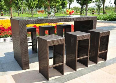 China Patio Bar Sets Outdoor PE Rattan/Wicker Bar Furniture Seating Set 7-Piece Bar Set for sale