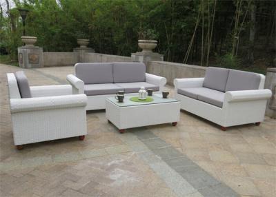 China Outdoor Sofa Furniture White Color Deep Seating Outdoor Sofa Set Rattan Sofa Wicker for sale