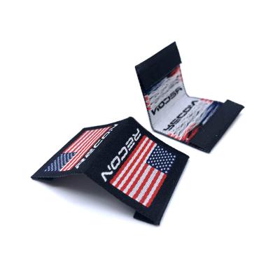 China OEM Washable Custom Apparel Label Logo Brand Garment Accessories Folded Woven Label for sale