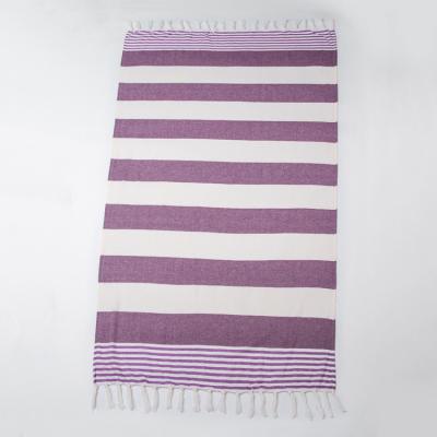 China Hot Selling QUICK DRY Striped Turkish Cotton Beach Towels With Tassel for sale