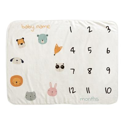 China Super Soft Touch Digitally Printed Toy Milestone Baby Photography Memory Customized Sized Monthly Blankets for sale