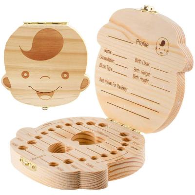 China Europe Wooden Tooth Fairy Box Milk Tooth Box Kids Teeth Storage Box for sale